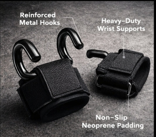 Pull-Up Grip Hooks with Wrist Support